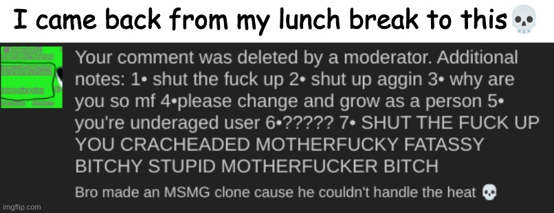 4mbush smh | I came back from my lunch break to this💀 | made w/ Imgflip meme maker