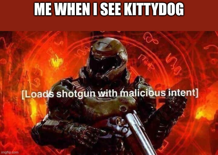 Loads shotgun with malicious intent | ME WHEN I SEE KITTYDOG | image tagged in loads shotgun with malicious intent | made w/ Imgflip meme maker