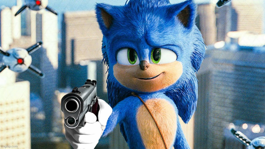 sonic with a gun | image tagged in sonic with a gun | made w/ Imgflip meme maker
