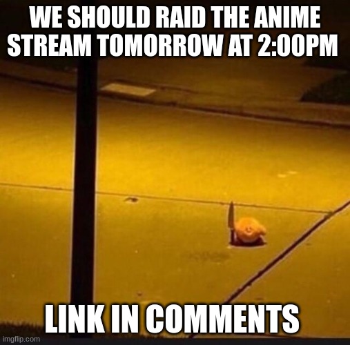 Kirby with Knife (2) | WE SHOULD RAID THE ANIME STREAM TOMORROW AT 2:00PM; LINK IN COMMENTS | image tagged in kirby with knife 2 | made w/ Imgflip meme maker