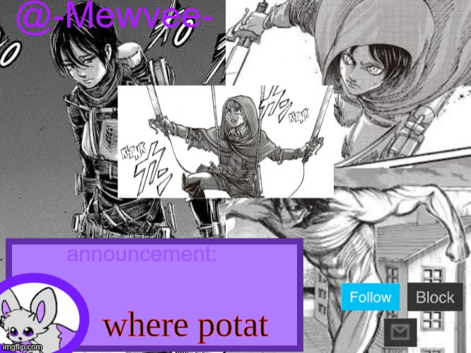 Mewvee temp 5.0 (Thx sylceon!!) | where potat | image tagged in mewvee temp 5 0 thx sylceon | made w/ Imgflip meme maker