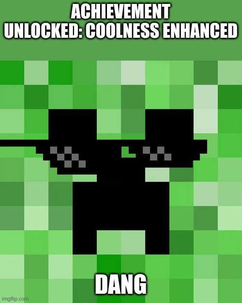 My weekend | ACHIEVEMENT UNLOCKED: COOLNESS ENHANCED; DANG | image tagged in memes,scumbag minecraft,kiwi | made w/ Imgflip meme maker