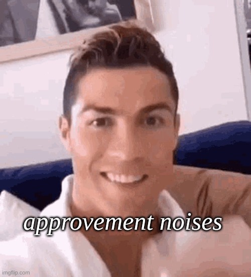 Ronaldo drinking | approvement noises | image tagged in ronaldo drinking | made w/ Imgflip meme maker