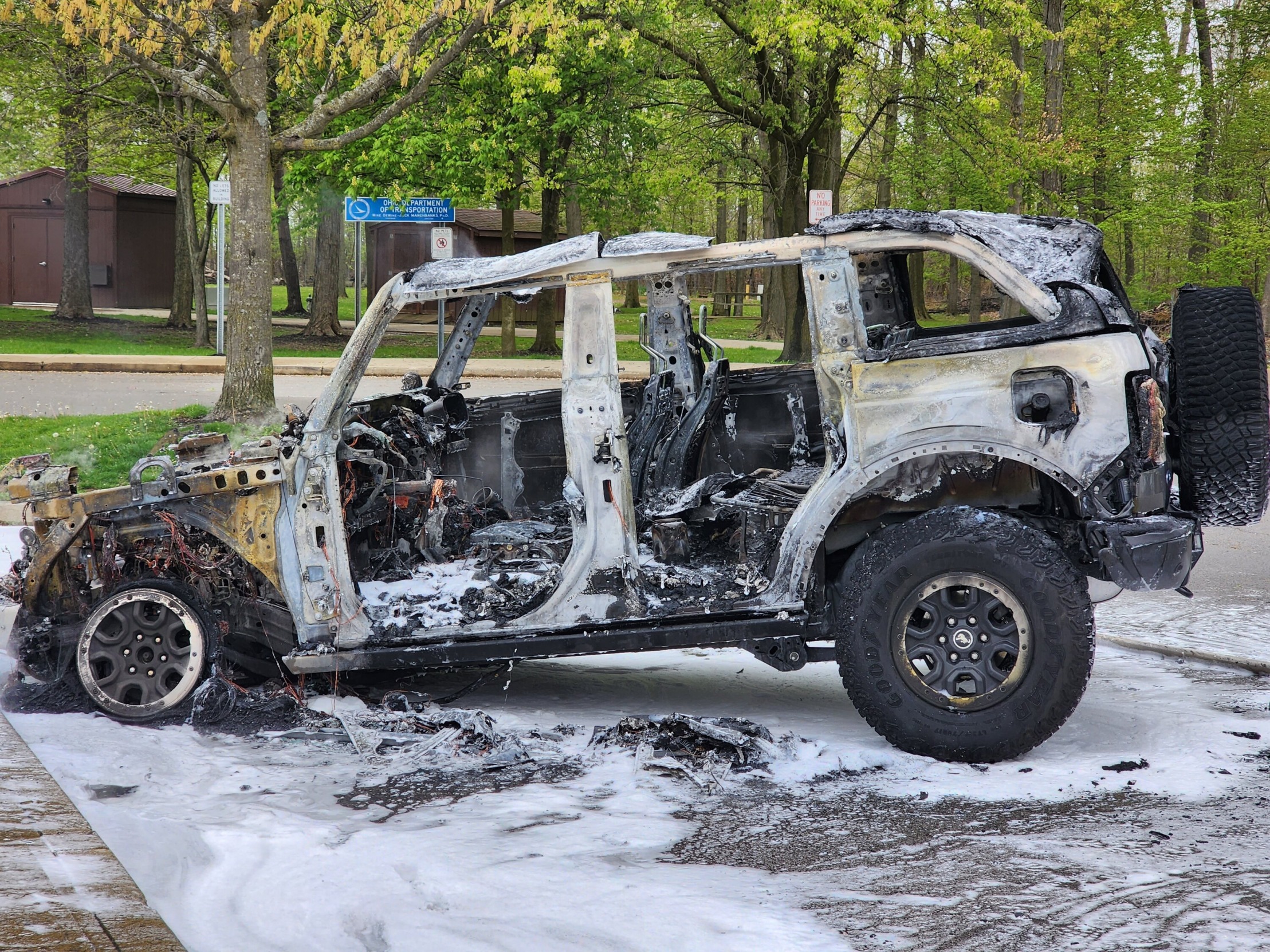 High Quality 22 Ford Bronco Burned to the Ground Blank Meme Template