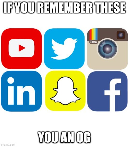 Social Media Icons | IF YOU REMEMBER THESE YOU AN OG | image tagged in social media icons | made w/ Imgflip meme maker