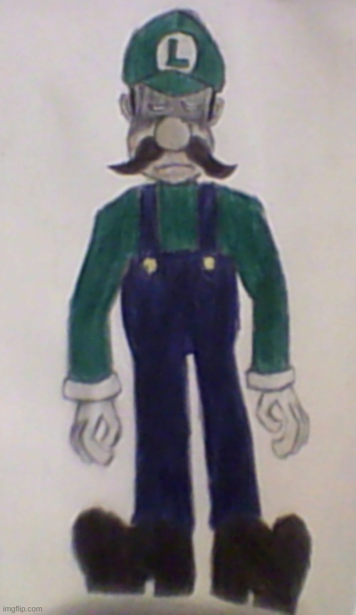 Clinically Depressed Luigi | image tagged in luigi,drawing | made w/ Imgflip meme maker