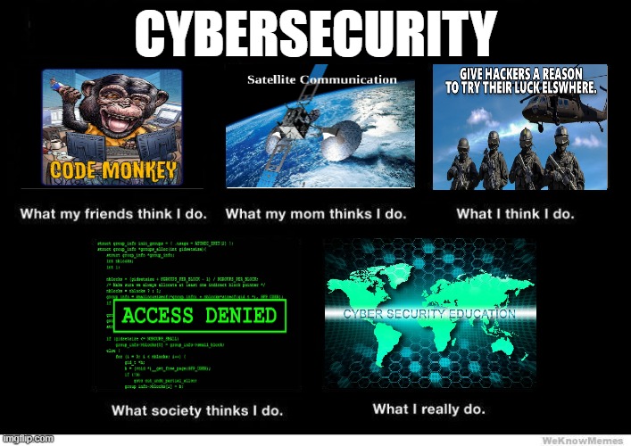 Cybersecurity | CYBERSECURITY | image tagged in what people think i do blank | made w/ Imgflip meme maker