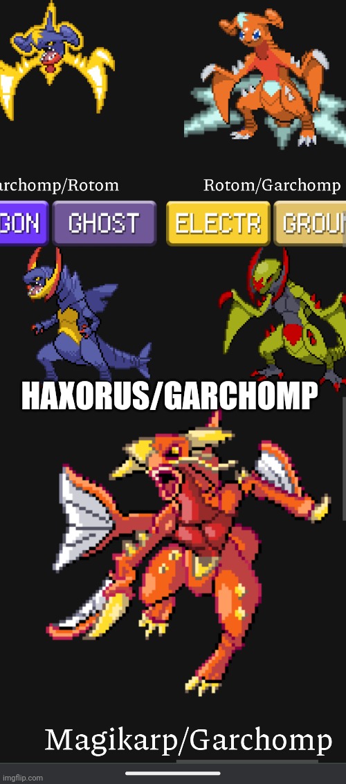 Vote the best p.s. FOR ASHTON | HAXORUS/GARCHOMP | image tagged in pokemon fusion | made w/ Imgflip meme maker