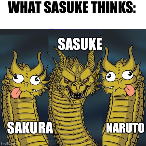What Sasuke thinks(XD) : | WHAT SASUKE THINKS:; SASUKE; SAKURA; NARUTO | image tagged in naruto,sasuke,naruto sasuke and sakura,sakura | made w/ Imgflip meme maker