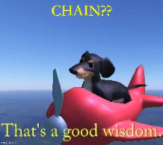 That's A Good Wisdom | CHAIN?? | image tagged in that's a good wisdom | made w/ Imgflip meme maker