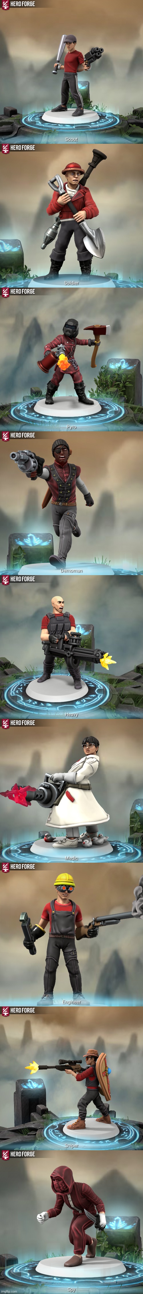 Made the entire TF2 roster in just 2 hours! (watch this get 6 upvotes) | image tagged in bro please stop,no one cares,if you say,watch this get x upvotes | made w/ Imgflip meme maker