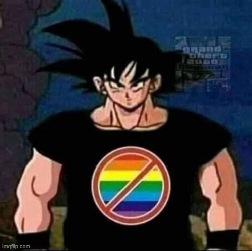 deal with it. | image tagged in goku anti-lgbt | made w/ Imgflip meme maker