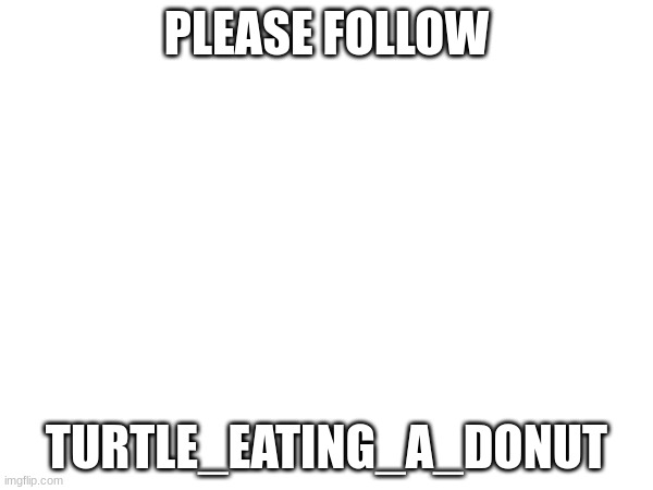 follow my friend pls | PLEASE FOLLOW; TURTLE_EATING_A_DONUT | image tagged in followers | made w/ Imgflip meme maker
