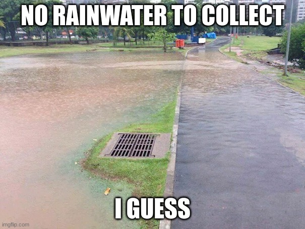 Hmm, No water to drain | NO RAINWATER TO COLLECT; I GUESS | image tagged in memes,you had one job | made w/ Imgflip meme maker