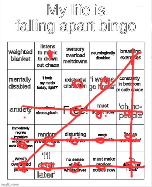 Dunno if dis bad or not | image tagged in my life is falling apart bingo | made w/ Imgflip meme maker