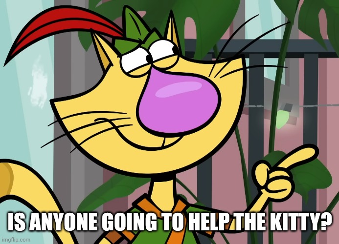 IS ANYONE GOING TO HELP THE KITTY? | made w/ Imgflip meme maker