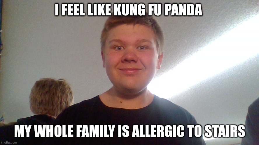 WHITE Boy | I FEEL LIKE KUNG FU PANDA; MY WHOLE FAMILY IS ALLERGIC TO STAIRS | image tagged in pie charts | made w/ Imgflip meme maker