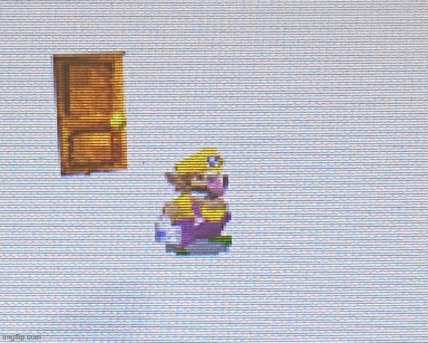 wah | image tagged in wario in liminal space | made w/ Imgflip meme maker