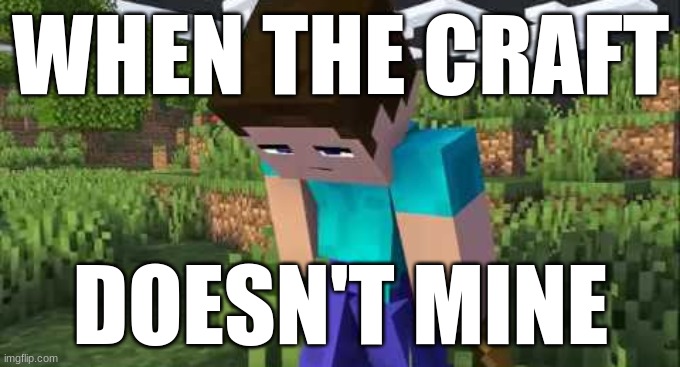 WHEN THE CRAFT; DOESN'T MINE | made w/ Imgflip meme maker