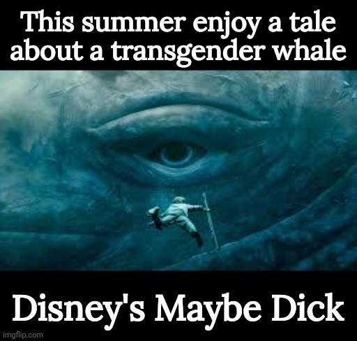 Maybe, maybe not. | This summer enjoy a tale about a transgender whale; Disney's Maybe Dick | image tagged in memes | made w/ Imgflip meme maker