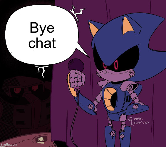 Metal Sonic says shit | Bye chat | image tagged in metal sonic says shit | made w/ Imgflip meme maker