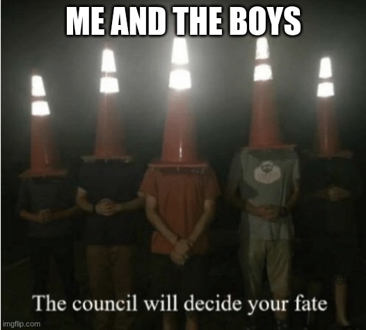 The council will decide your fate | ME AND THE BOYS | image tagged in the council will decide your fate | made w/ Imgflip meme maker