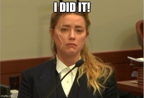 Amber Turd | I DID IT! | image tagged in amber turd | made w/ Imgflip meme maker