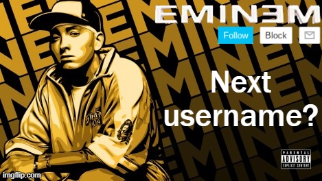 Eminem | Next username? | image tagged in the real slim shady | made w/ Imgflip meme maker