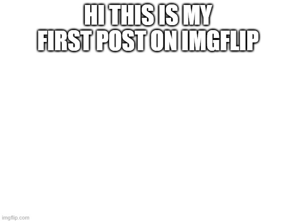 HI THIS IS MY FIRST POST ON IMGFLIP | image tagged in imgflip | made w/ Imgflip meme maker