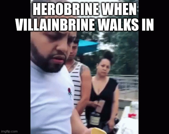 so sus | HEROBRINE WHEN VILLAINBRINE WALKS IN | image tagged in ayo what the guy,memes,funny | made w/ Imgflip meme maker