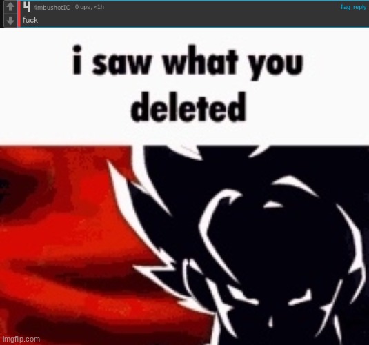 image tagged in i saw what you deleted | made w/ Imgflip meme maker