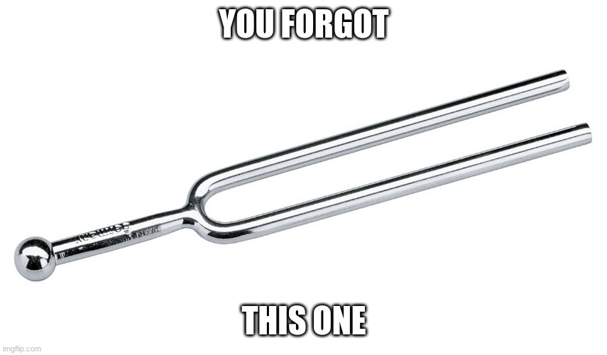 Tuning Fork | YOU FORGOT THIS ONE | image tagged in tuning fork | made w/ Imgflip meme maker