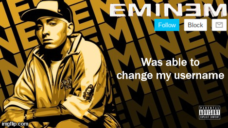 Eminem | Was able to change my username | image tagged in the real slim shady | made w/ Imgflip meme maker