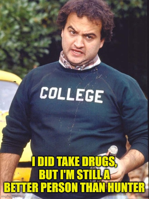 online college grads | I DID TAKE DRUGS, BUT I'M STILL A BETTER PERSON THAN HUNTER | image tagged in online college grads | made w/ Imgflip meme maker