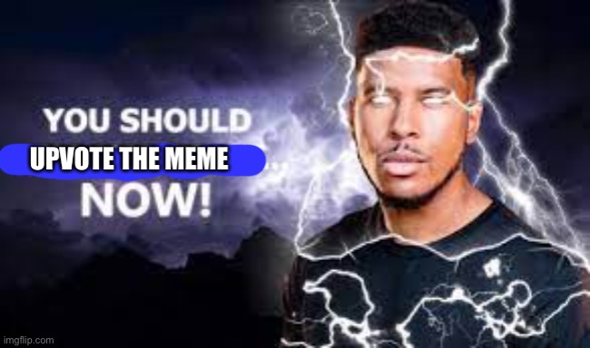 You should upvote the meme... Now! | image tagged in you should upvote the meme now | made w/ Imgflip meme maker