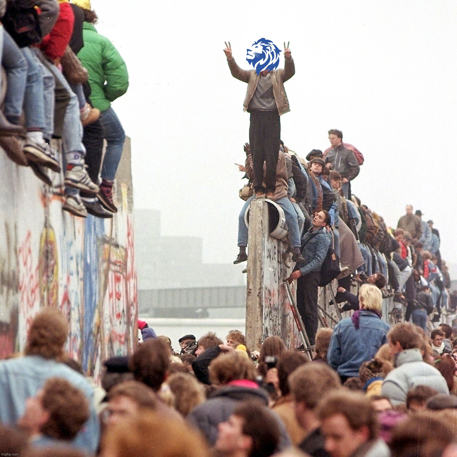 High Quality Conservative Party conquers the Berlin wall Blank Meme Template