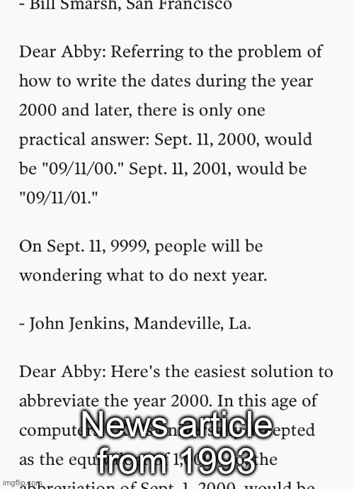 News article from 1993 | made w/ Imgflip meme maker