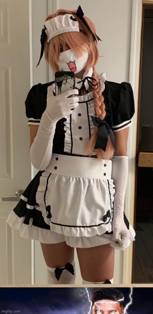 image tagged in femboy maid,you should kill yourself now | made w/ Imgflip meme maker