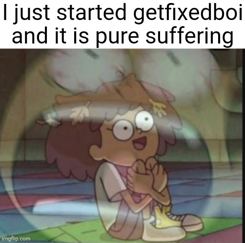 I haven't even gotten to the first boss yet, and I'm hiding from a blood moon like a coward | I just started getfixedboi and it is pure suffering | image tagged in internal screaming amphibia | made w/ Imgflip meme maker