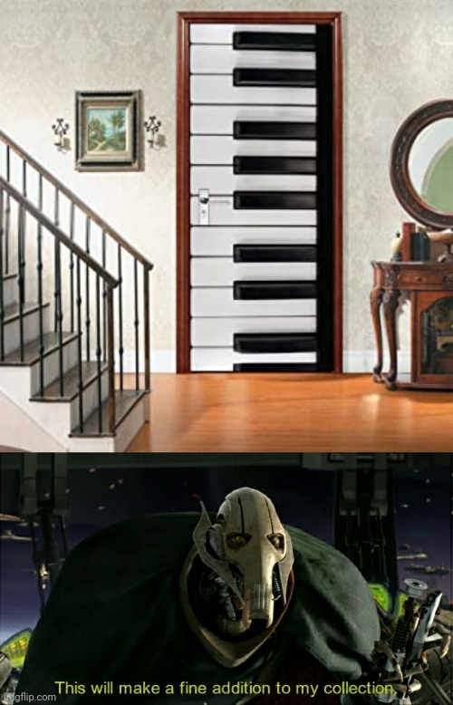 The piano door | image tagged in this will make a fine addition to my collection,piano,door,doors,pianos,memes | made w/ Imgflip meme maker