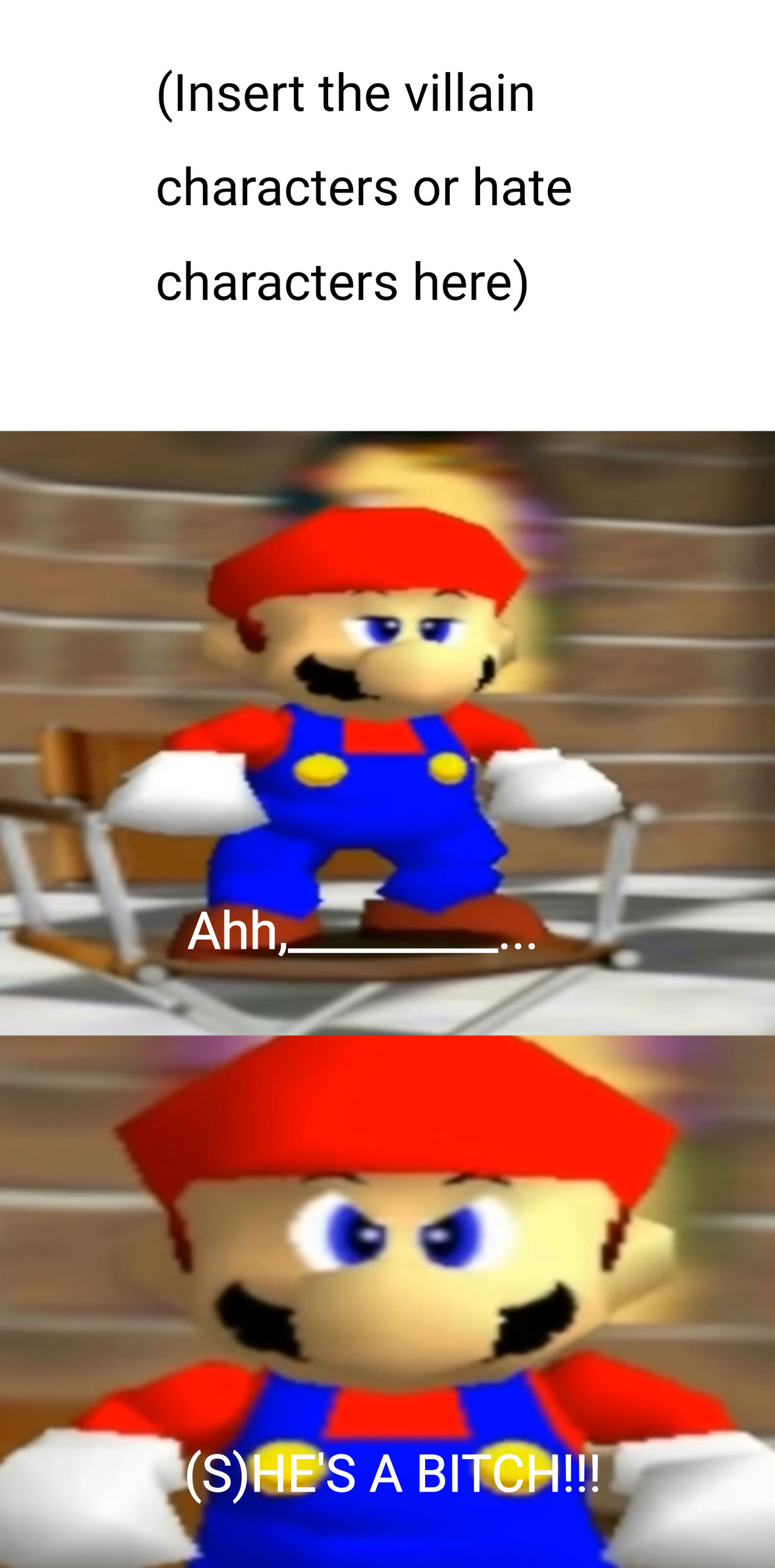 High Quality smg4 mario hates Blank Meme Template