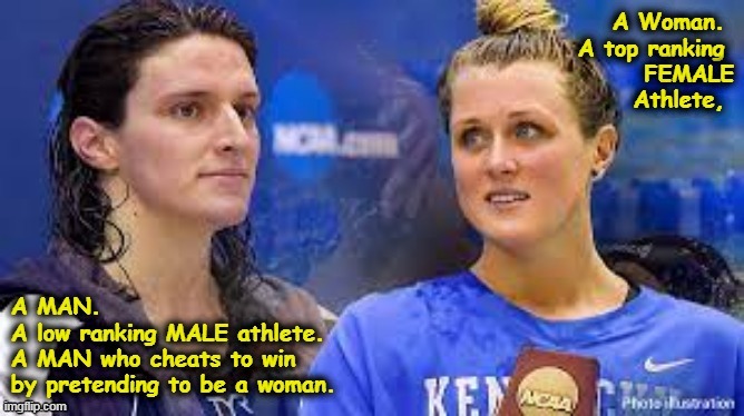 A Cheating Male Athlete | image tagged in lia thomas,transgender,trans athlete,women's sports,swimming,sports cheating | made w/ Imgflip meme maker