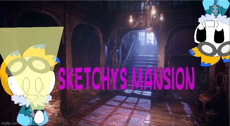 Since sketchy is a bit of a scaredy-cat, i did this remake of the cover of luigis mansion | image tagged in luigis mansion | made w/ Imgflip meme maker