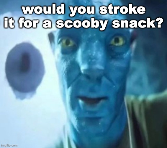 Avatar guy | would you stroke it for a scooby snack? | image tagged in avatar guy | made w/ Imgflip meme maker