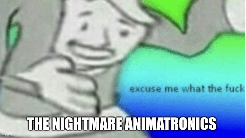 Excuse me what the f*ck | THE NIGHTMARE ANIMATRONICS | image tagged in excuse me what the f ck | made w/ Imgflip meme maker