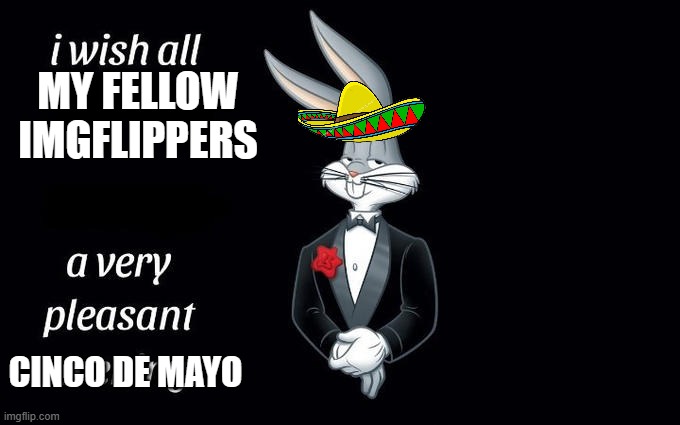Idk if anyone even cares but todays cinco de mayo so... | MY FELLOW IMGFLIPPERS; CINCO DE MAYO | image tagged in i wish all the x a very pleasant evening,memes,funny,cinco de mayo,party,relatable | made w/ Imgflip meme maker