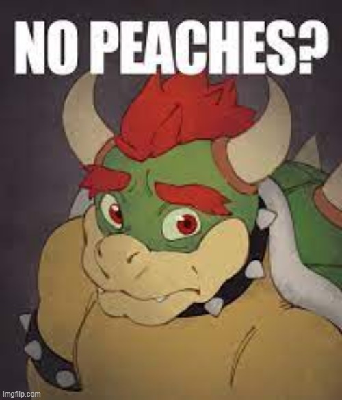 No peaches? | image tagged in peaches peaches peaches,bowser time,no peaches | made w/ Imgflip meme maker