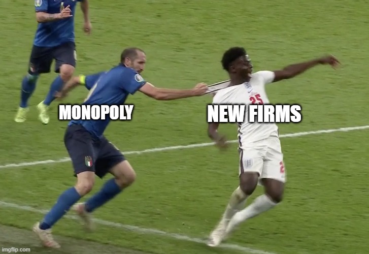 Chiellini Saka | MONOPOLY; NEW FIRMS | image tagged in chiellini saka | made w/ Imgflip meme maker