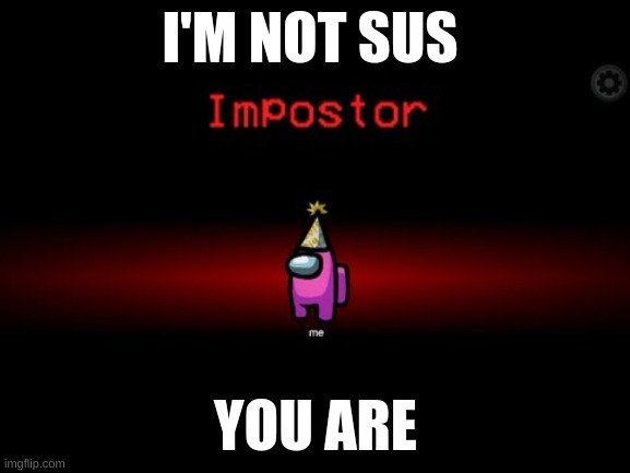 Impostor | I'M NOT SUS; YOU ARE | image tagged in impostor | made w/ Imgflip meme maker
