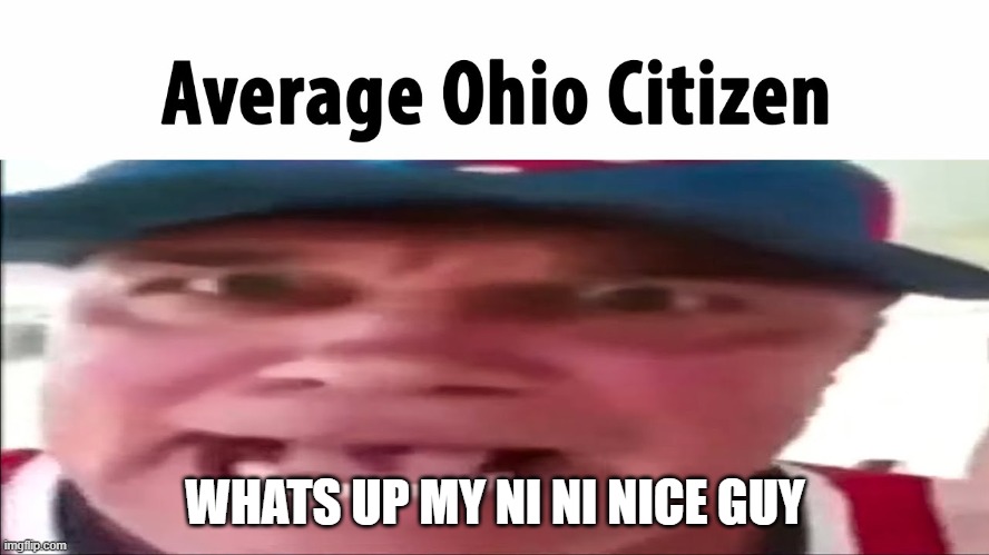 whats up my ni ni ni nice guy | WHATS UP MY NI NI NICE GUY | image tagged in funny,fun,only in ohio | made w/ Imgflip meme maker